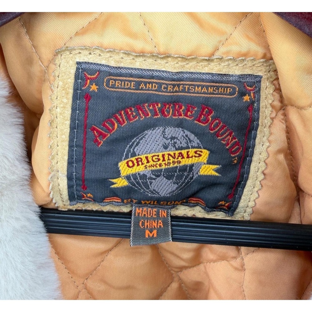 Vtg Adventure Bound Wilsons Suede Leather Faux Shearling M Aviator Bomber Bolero